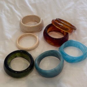 Set of Colorful Resin Bangles